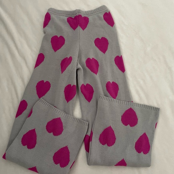 Nasty Gal Pink Heart Knit Sweatpants - Picture 6 of 6
